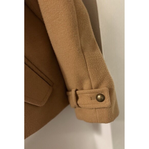 Kate Hill Women’s blend camel Pea Coat short Size 14 Rayon-Polyester Blend - Picture 6 of 7
